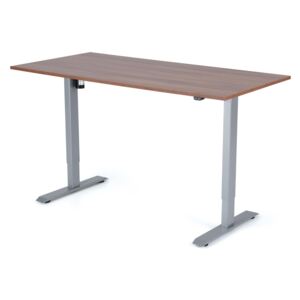 Výškově nastavitelný stůl Liftor 2segmentové nohy šedé, deska 1600 x 800 x 25 mm ořech