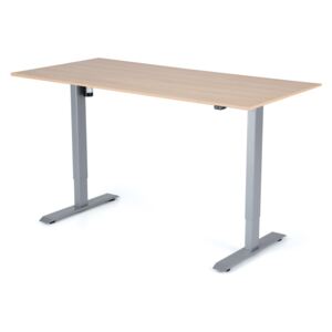 Výškově nastavitelný stůl Liftor 2segmentové nohy šedé, deska 1600 x 800 x 18 mm dub sorano