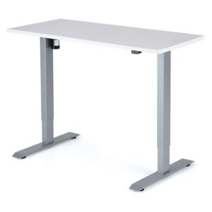 Výškově nastavitelný stůl Liftor 2segmentové nohy šedé, deska 1180 x 600 x 25 mm bílá