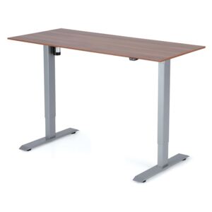 Výškově nastavitelný stůl Liftor 2segmentové nohy šedé, deska 1380 x 650 x 18 mm ořech