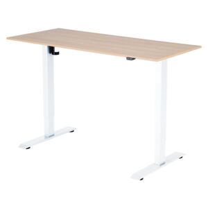 Výškově nastavitelný stůl Liftor 2segmentové nohy bílé, deska 1380 x 650 x 18 mm dub sorano