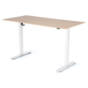 Výškově nastavitelný stůl Liftor 2segmentové nohy bílé, deska 1600 x 800 x 18 mm dub sorano