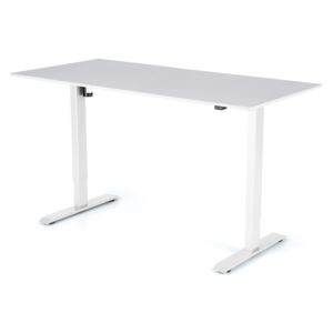 Výškově nastavitelný stůl Liftor 2segmentové nohy bílé, bílá deska pro kancelářský výškově nastavitelný stůl 1600 x 800 x 18 mm bílá