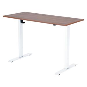 Výškově nastavitelný stůl Liftor 2segmentové nohy bílé, deska 1380 x 650 x 25 mm ořech