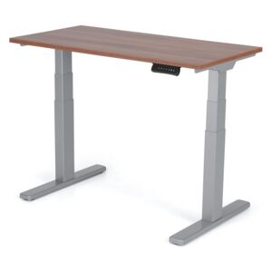 Výškově nastavitelný stůl Liftor 3segmentové nohy premium šedé, deska 1180 x 600 x 25mm tmavě hnědá