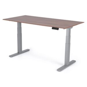 Výškově nastavitelný stůl Liftor 3segmentové nohy premium šedé, deska 1600 x 800 x 18 mm ořech