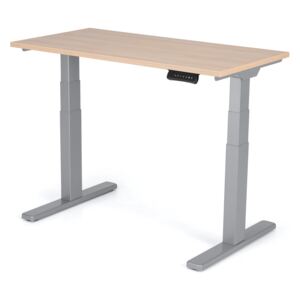 Výškově nastavitelný stůl Liftor 3segmentové nohy premium šedé, deska 1180 x 600 x 25 mm světle hnědá