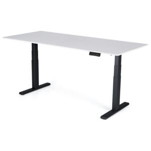 Výškově nastavitelný stůl Liftor 3segmentové nohy premium černé, deska 1800 x 800 x 18 mm bílý dekor