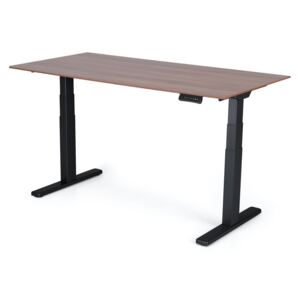 Výškově nastavitelný stůl Liftor 3segmentové nohy premium černé, deska 1600 x 800 x 18 mm ořech