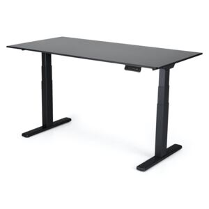 Výškově nastavitelný stůl Liftor 3segmentové nohy premium černé, deska 1600 x 800 x 18 mm černá
