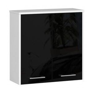 Koupelnová závěsná skříňka FIN W60 2D-černá/bílá