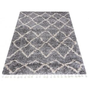 Kusový koberec Shaggy AZTEC FN45A Šedý Rozměr: 60x100 cm