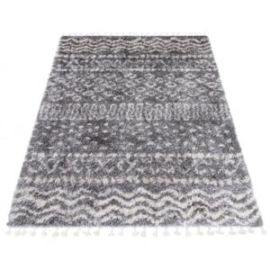 Kusový koberec Shaggy AZTEC FA60A Tmavě Šedý Rozměr: 60x100 cm