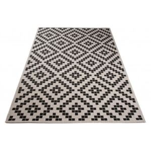 Kusový koberec Sisal Floorlux 20147 Silver / Black Rozměr: 60x110 cm