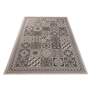 Kusový koberec Sisal Floorlux 20369 Patchwork Silver / Black Rozměr: 120x170 cm