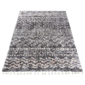 Kusový koberec Shaggy AZTEC FA60B Tmavě Šedý Rozměr: 60x100 cm
