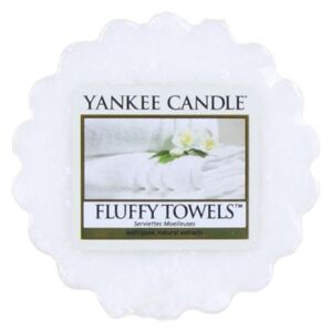 Yankee Candle - vonný vosk Fluffy Towels 22g (Svěží vůně čistých ručníků, ještě teplých ze sušičky, se špetkou vůně citrónů, jablíček, levandule a lilií. Vůně dokonalé čistoty, lehká krémová kompozice.)