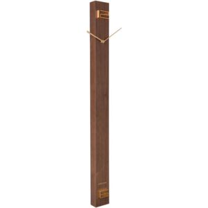 Hnědé dřevěné nástěnné hodiny Karlsson Discreet Long, 7,7 x 90 cm