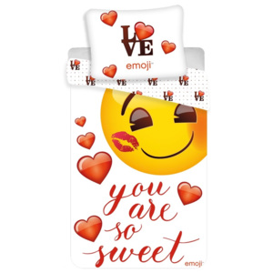 Jerry Fabrics Dětské bavlněné povlečení Emoji You are so sweet, 140 x 200 cm, 70 x 90 cm