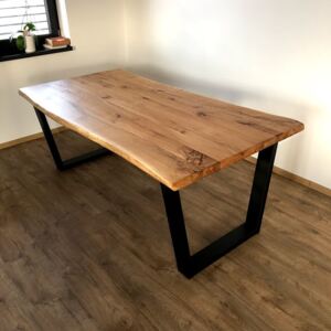 KULHÁNEK nábytek Designový jídelní stůl 200x100 cm Velikost desky: 150x80 cm, Odstín podnože: černá s jemnou strukturou - JS RAL 9005