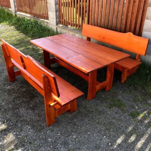 KULHÁNEK nábytek Rustikální zahradní sestava SMRK - olej teak
