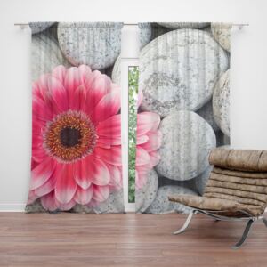 Závěs SABLIO - Gerbera na kamenech 140x250