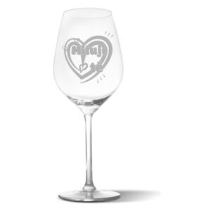 Sklenička na víno SABLIO - Miluji tě srdce 350 ml