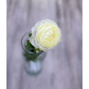Umělá květina Gasper pryskyřník bílá 35 cm