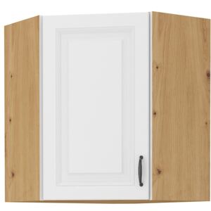 Horní kuchyňská skříňka rohová výška 72 cm - 29 - PROVENCE - Bílá matná / Dub Artisan