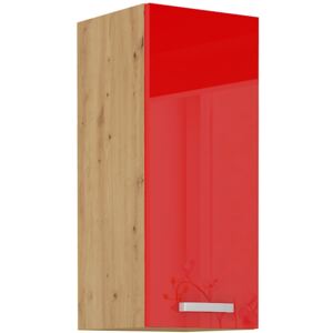 Úzká kuchyňská skříňka 30 x 90 cm - 27 - MYSTIC - Červená lesklá / Dub artisan