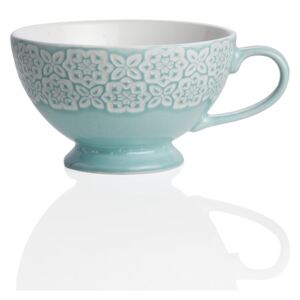Šálek na čaj, cappuccino ALICE BRANDANI (barva - kamenina, zelenomodrá)