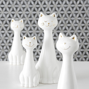 Dekorační soška kočka Smokey Boltze keramika 18x7x5 cm 2 druhy (cena za kus)
