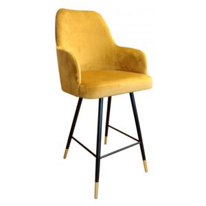 Barová židle s opěradlem Venio černo-zlaté nohy Magic velvet 15