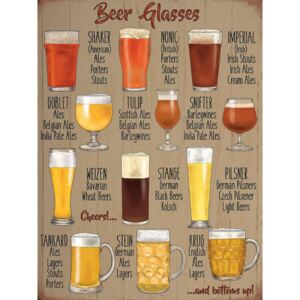 Plechová cedule Beer Glasses