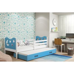 Dětská postel Miko 2 bílá/modrá - 190x80