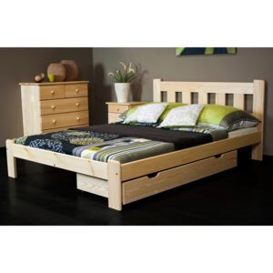 Dřevěná postel Brita 120x200 + rošt ZDARMA borovice