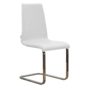 Židle Sinte-SLC s pohupovou podnoží nerezovou, sedák bílá imit. kůže