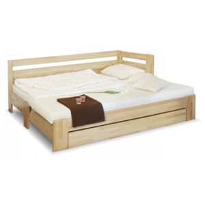 Dřevěná rozkládací postel DUO LUX pravá, masiv buk