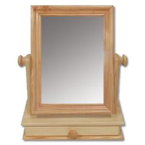 Drewmax Dřevěné výklopné zrcadlo se šuplíkem LT101 borovice