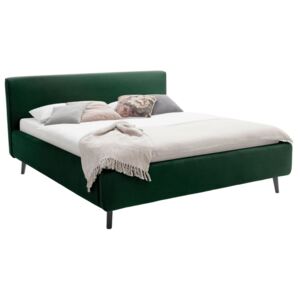 Tmavě zelená sametová dvoulůžková postel Meise Möbel Luana 180 x 200 cm