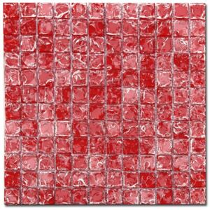 Maxwhite ASBHH16 Mozaika skleněná, červená s efektem popraskaného skla 29,7 x 29,7 cm