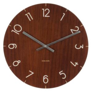 Stolní i nástěnné kulaté hodiny Wood 17 cm Karlsson * (Barva - tmavě hnědá)
