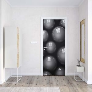 GLIX Fototapeta na dveře - 3D Grey Balls | 91x211 cm