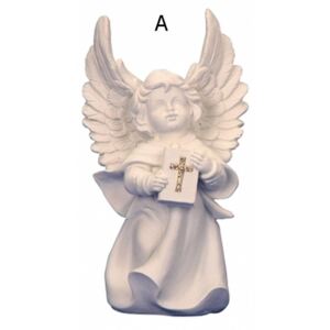 Andělíček stojícíí s Biblí 21 cm bílý polyresin