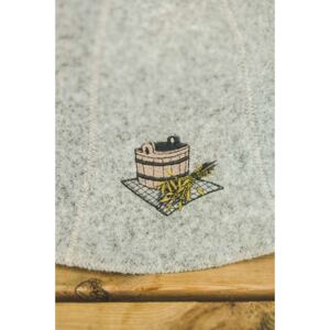 Wooline Saunová čepice šedá, motiv vědro