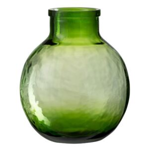Skleněná zelená,transparentní váza baňka - Ø 24*31 cm