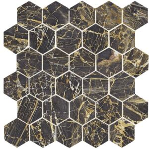 EBS Museo hexagon 30x30 black golden lesklý