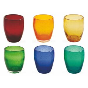 Sada 6 barevných skleniček z foukaného skla Villa d'Este Rainbow, 280 ml