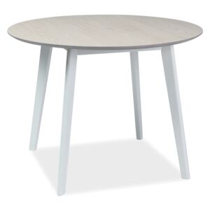 Stůl - MOSSO II, 100x100 cm, dýha bělený dub/bílá