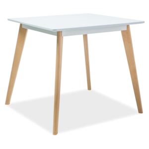 Stůl - DECLAN II, 80x80 cm, bílá/buk